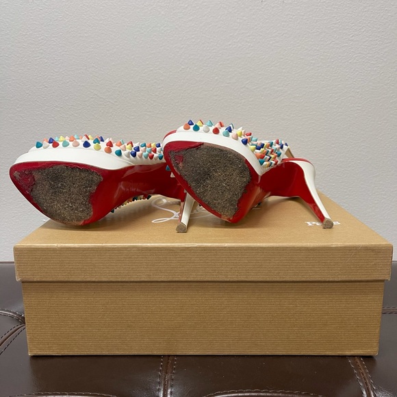 ***SOLD*** Christian Louboutin Lady Peep Sling Spike Pumps 36 - Picture 12 of 15